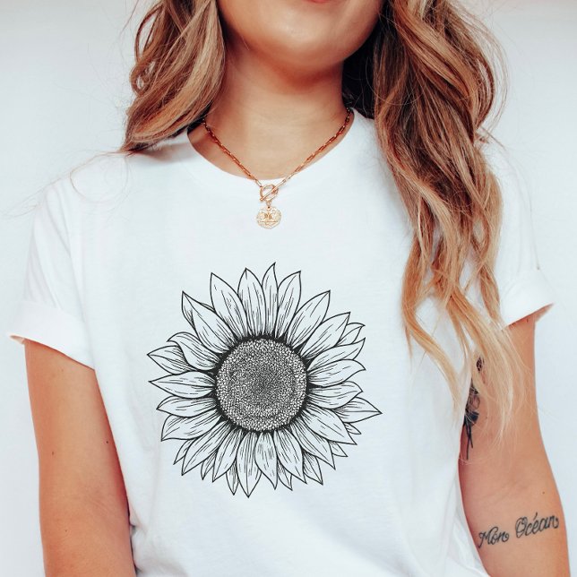 Camiseta Bold Daisy Line Art; Simple Summer Flower  (Subido por el creador)
