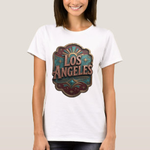 Camiseta Bold Gold LOS ANGELES Arte Portátil