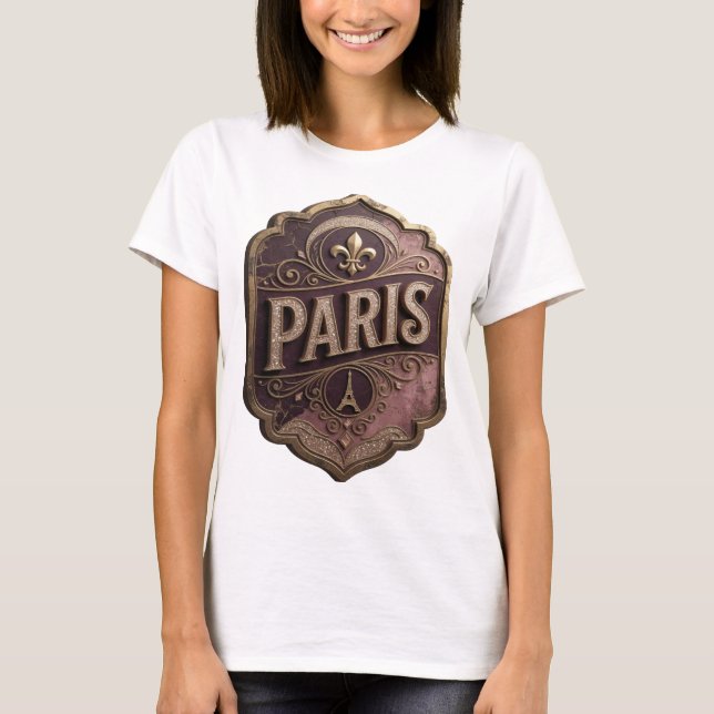 Camiseta Bold Gold PARIS Quote (Anverso)