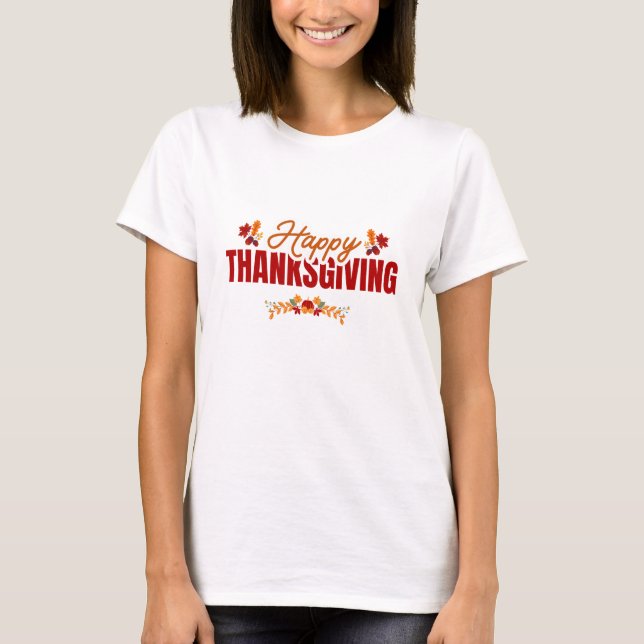 Camiseta Bold Happy Thanksgiving Design (Anverso)
