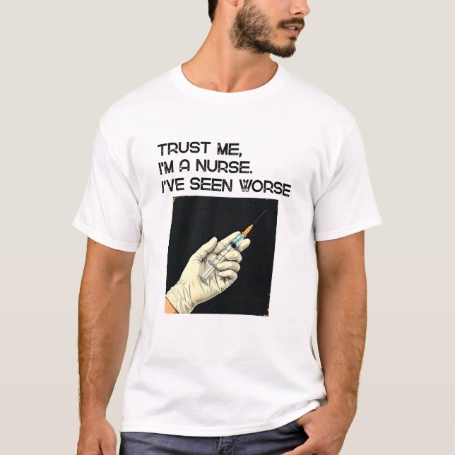 Camiseta Bold Illustration of Gloved Hand Injecting Syringe (Anverso)