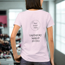 Camiseta Bold Pink And Black Employee Name Business Logo