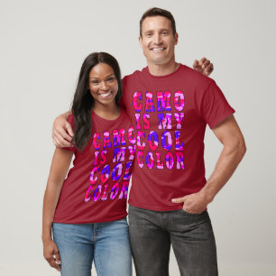 Camiseta Bold Pink Blue Camo Es Mi Color Genial Unisex