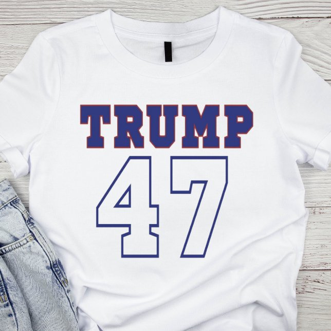 Camiseta Bold Red and Blue Trump 47 (Subido por el creador)