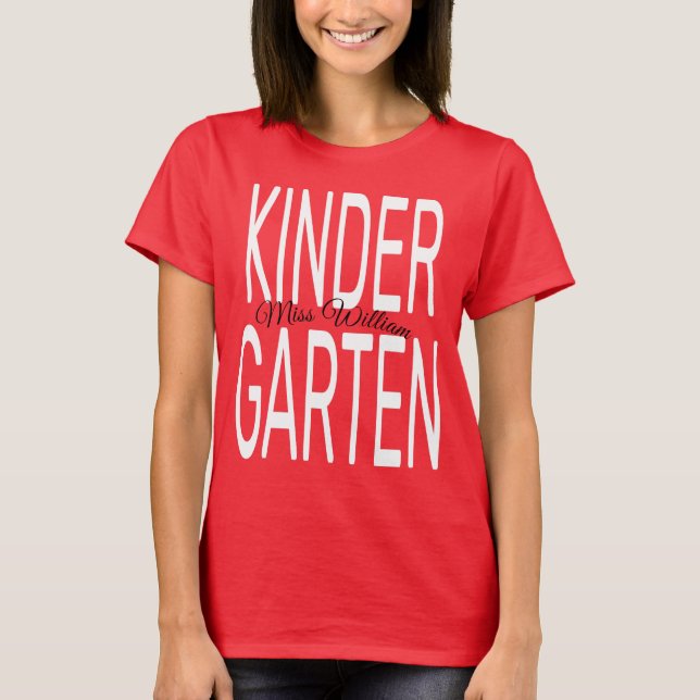 Camiseta Bold Red Kindergarten Typography Back to School T (Anverso)