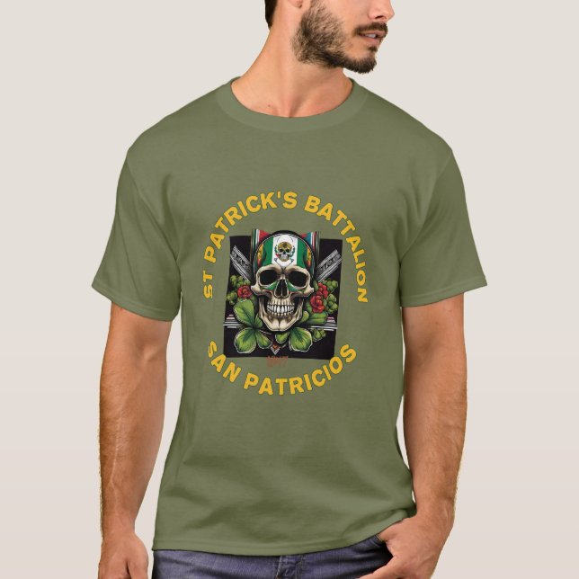 Camiseta Bold San Patricios Battalion Celtic Skull Design (Anverso)