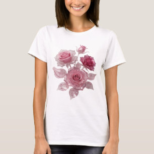 Camiseta Bold Silver PINK ROSES Statement