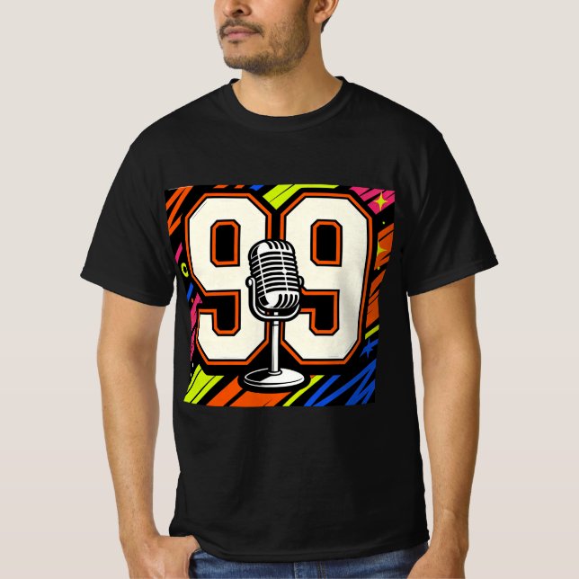 Camiseta Bold Street Graffiti 99 y Micrófono – Ret (Anverso)