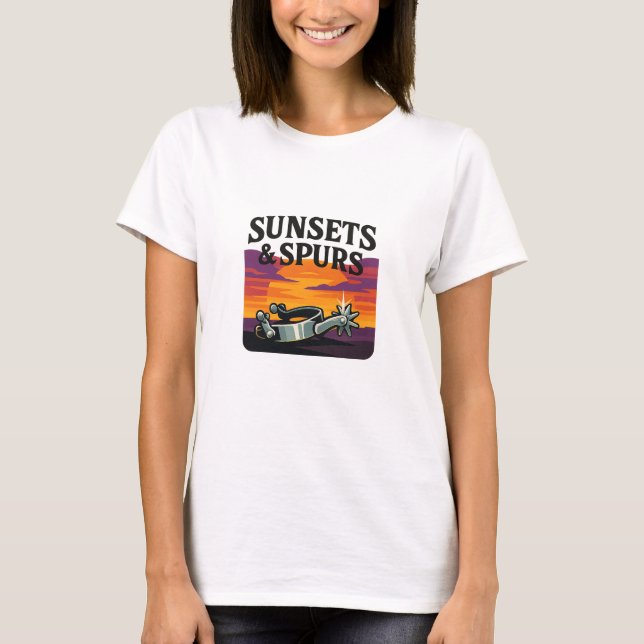 Camiseta Bold Sunset Purple Western Spurs Graphic (Anverso)