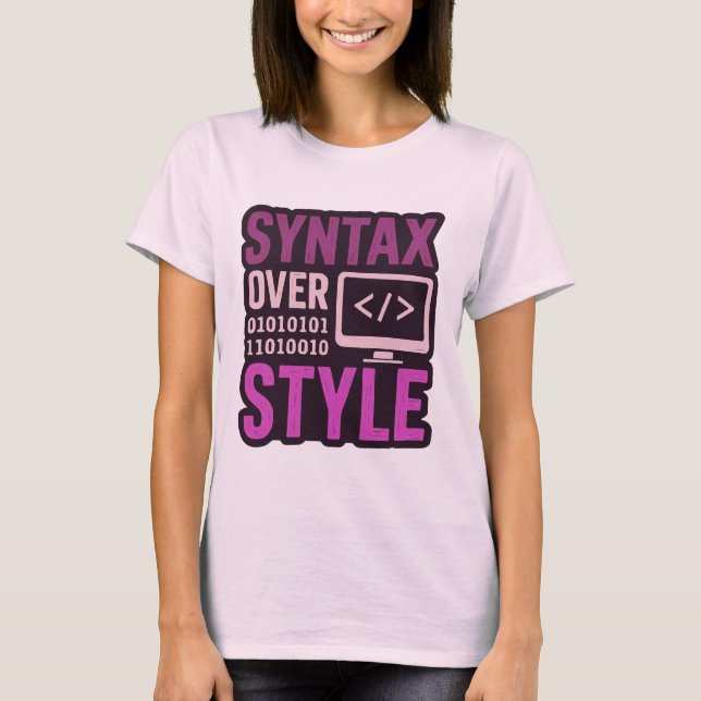 Camiseta Bold Syntax Over Style Retro Graphic (Anverso)