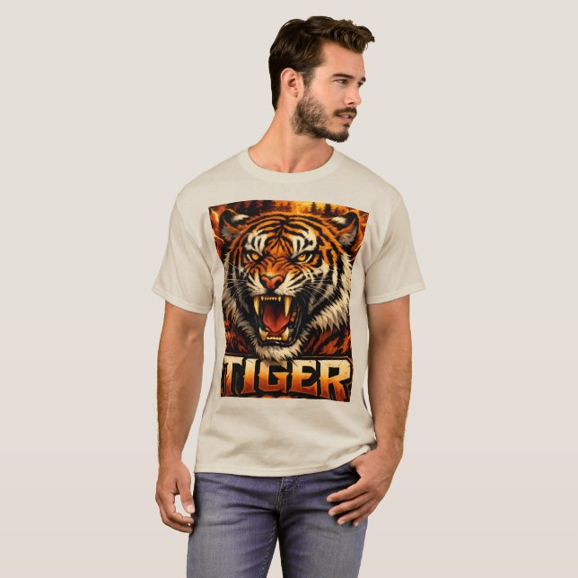 Camiseta Bold Tiger Graphic Streetwear Tee (Anverso completo)
