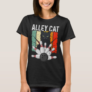 Camiseta Bolera Retro Vintage Gato de Bolera Vintage