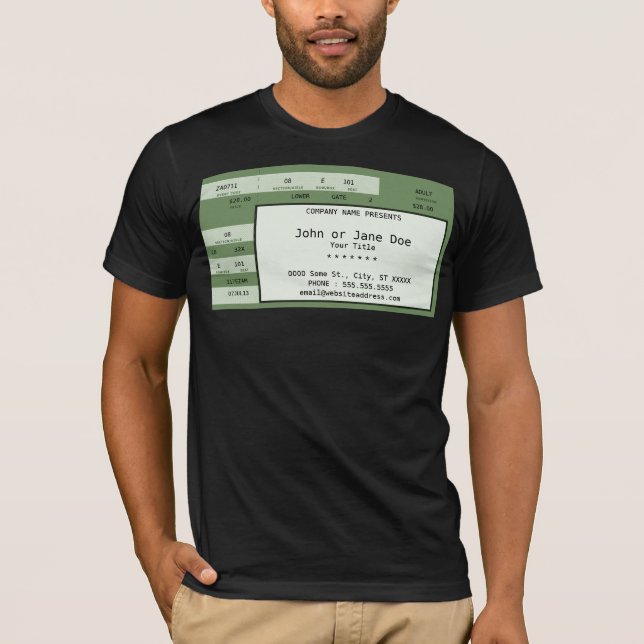 Camiseta boleto de concierto verde (Anverso)