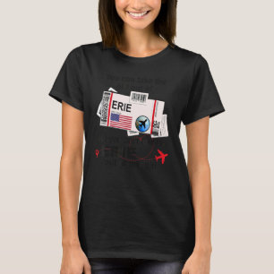 Camiseta Boleto de Vuelo Erie  Chica de Erie Tarjeta de Emb