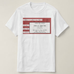 Camiseta boleto rojo del concierto