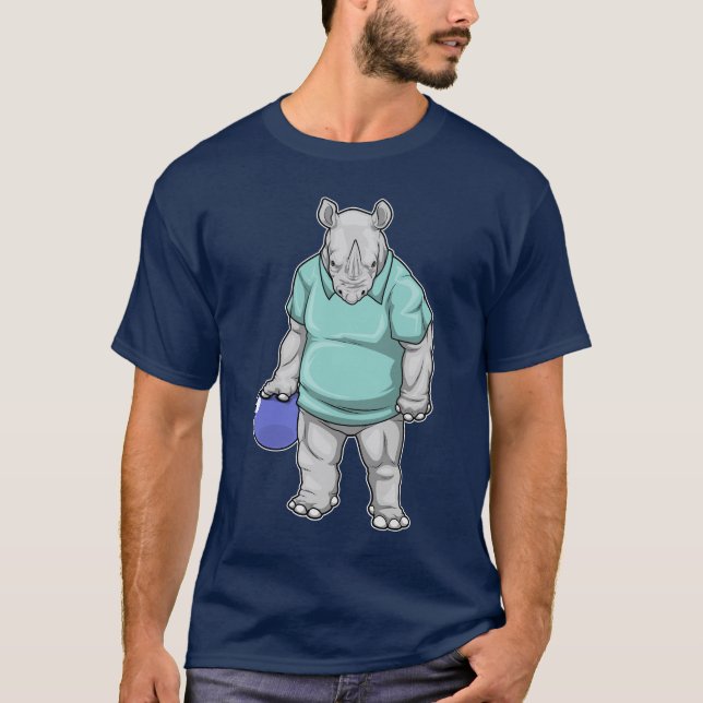 Camiseta Boliche de rinoceronte Bola de boliche (Anverso)