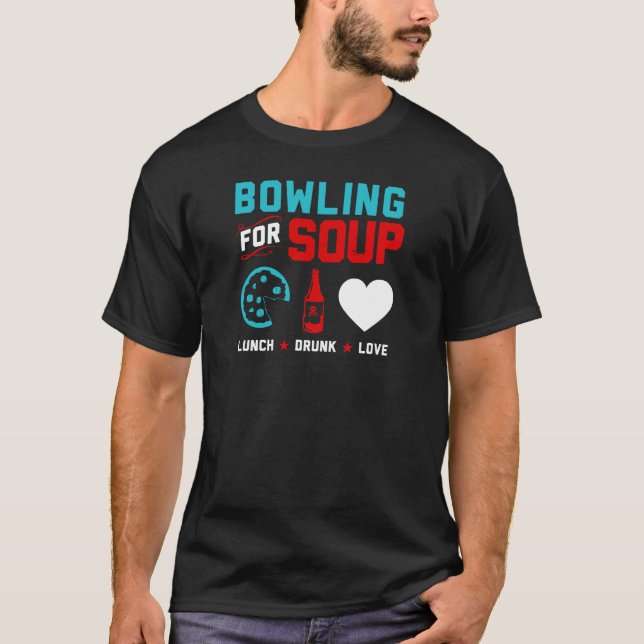 Camiseta Boliche Para Almuerzo De Sopa Amor Borracho  (Anverso)