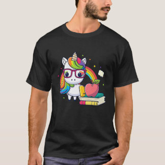Camiseta Bolígrafos Unicornio Maestro 100 Días De Colegio M