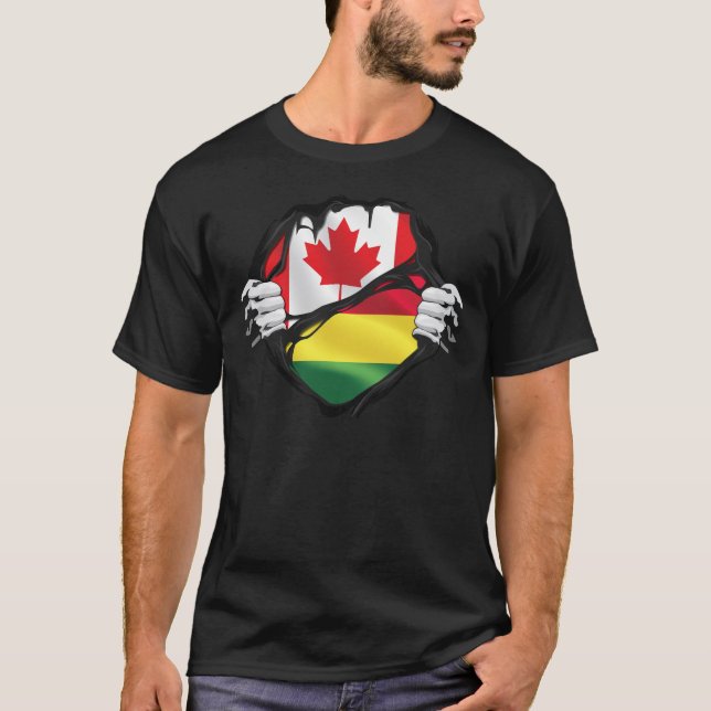Camiseta Bolívar canadiense arrancó la bandera de las raíce (Anverso)