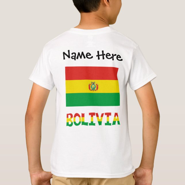 Camiseta Bolivia and Bolivian Flag with Your Name (Reverso)