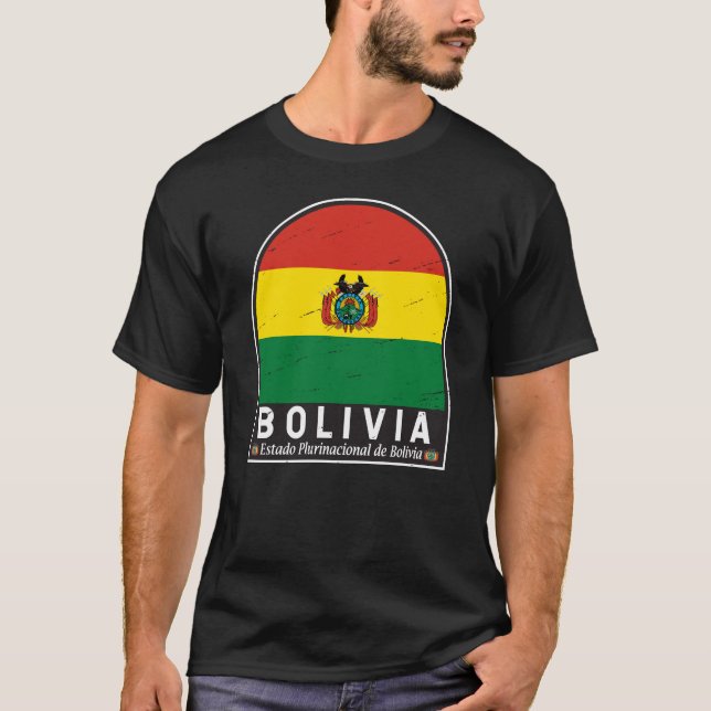 Camiseta Bolivia Bandera Emblem Molestias Vintage (Anverso)