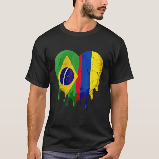Camiseta Bolivia Colombia Flag Heart Citizen Grown Patriot  (Anverso)