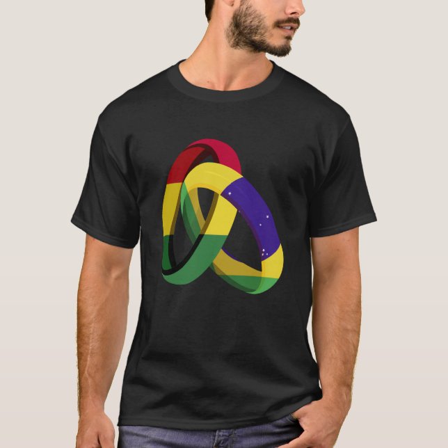 Camiseta Bolivia Flag Brazil Grown Ring Marriage Wedding (Anverso)