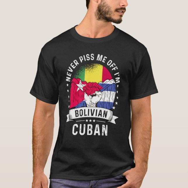 Camiseta Bolivia Flag Cuba Grown  Humor Citizen Pride (Anverso)