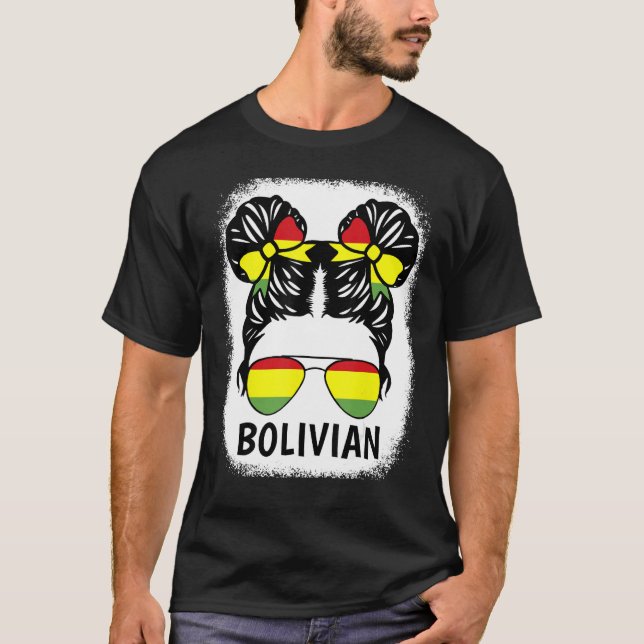 Camiseta Bolivia Flag Hispanic Heritage Month Bolivian Girl (Anverso)