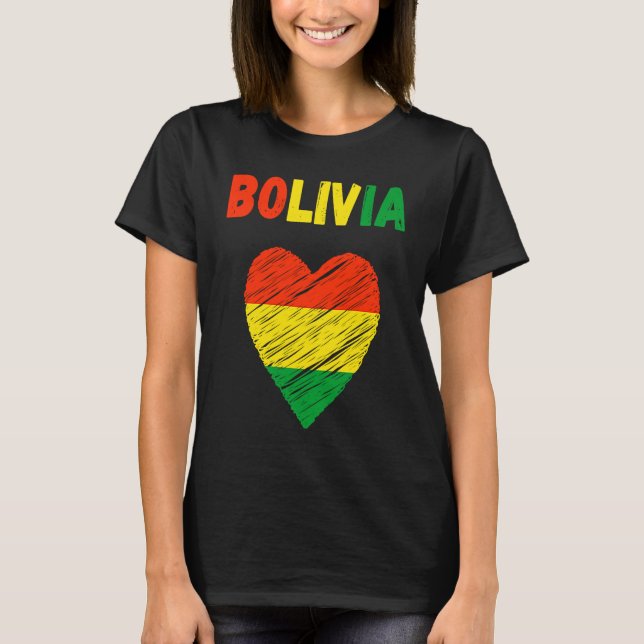 Camiseta Bolivia Flag Holiday Bolivia Heart Bolivian Flag (Anverso)