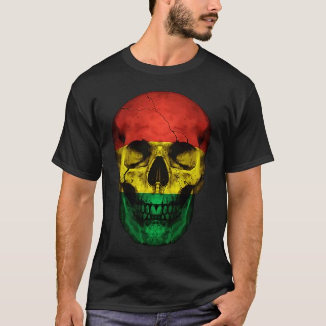 Camiseta Bolivia Flag Skull Bolivian Roots Proud Patriotic (Anverso)