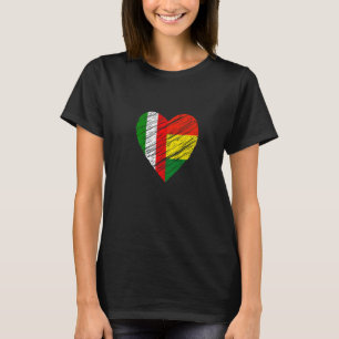 Camiseta Bolivia Italia Corazón Bandera Italiana Bandera Bo