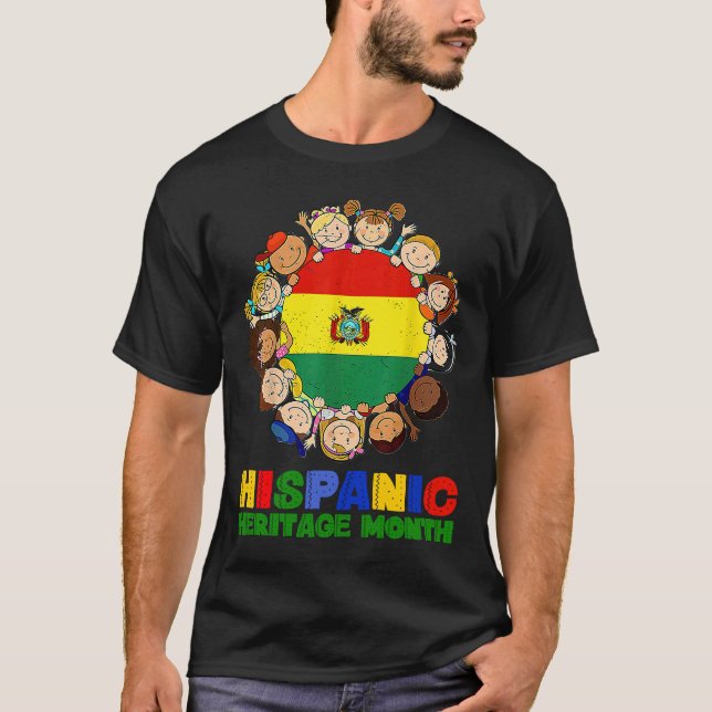 Camiseta Bolivia: Mes de la Herencia Hispana Niños Chicas (Anverso)