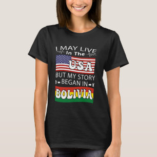 Camiseta Bolivia y bandera estadounidense Orgullo boliviano