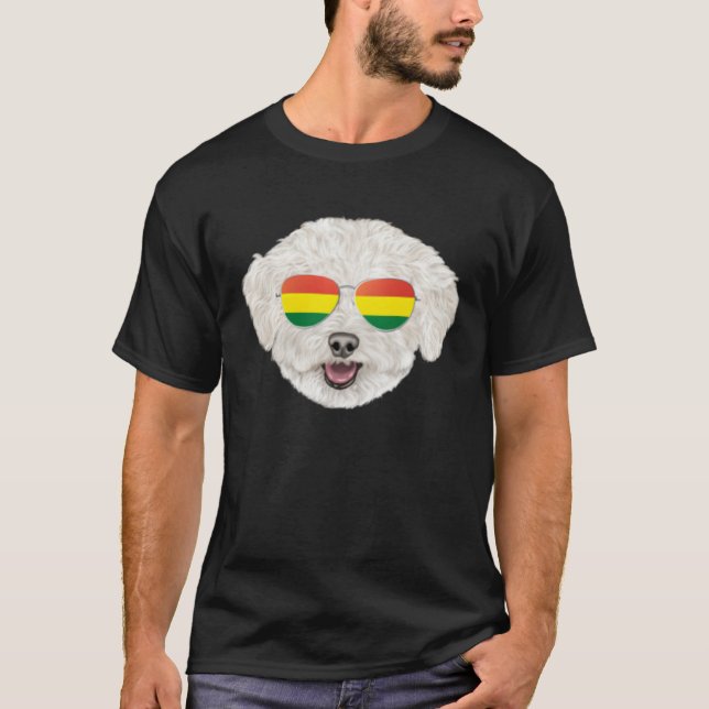 Camiseta Bolivian Flag Bichons Frise Dog Bolivia Pocket (Anverso)