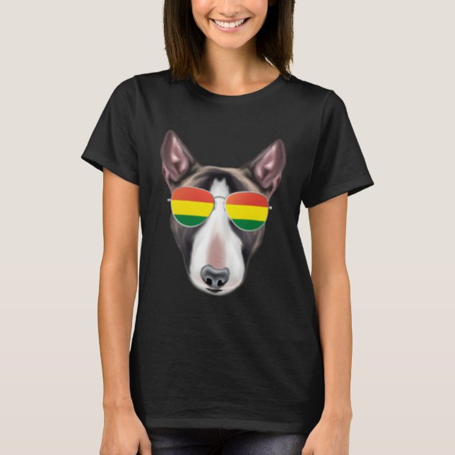 Camiseta Bolivian Flag Miniature Bull Terrier Dog Bolivia P (Anverso)