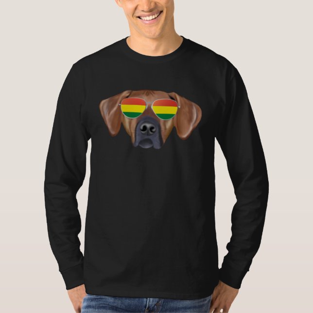 Camiseta Bolivian Flag Rhodesian Ridgeback Dog Bolivia Pock (Anverso)