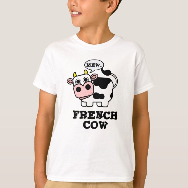 Camiseta Bollo de animales divertidos de vaca en Francia (Anverso)