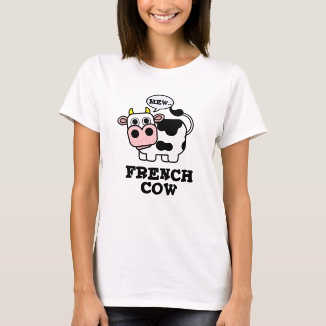 Camiseta Bollo de animales divertidos de vaca en Francia (Anverso)