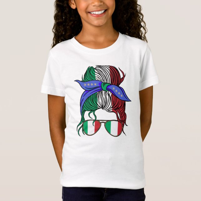 Camiseta Bollo desordenado de Italia con bandera italiana (Anverso)