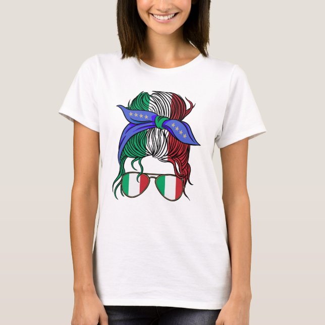Camiseta Bollo desordenado de Italia con bandera italiana (Anverso)