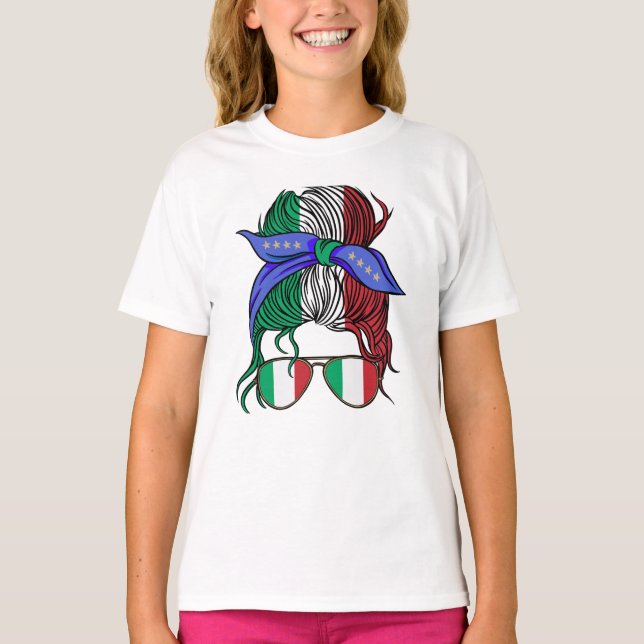 Camiseta Bollo desordenado de Italia con bandera italiana (Anverso)
