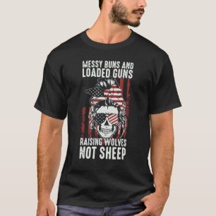 Camiseta Bollos Desordenados Y Pistolas Que Levantan Lobos,