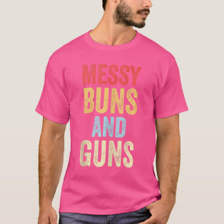 Camiseta Bollos Y Pistolas Desordenados Chica Que Ama Las A