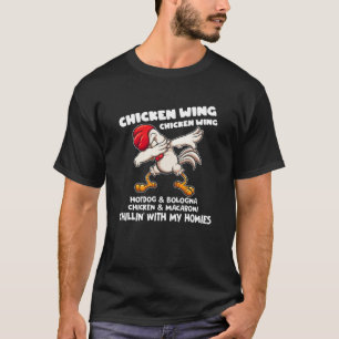 Camiseta Bolonia de pollo caliente con ala de pollo viral