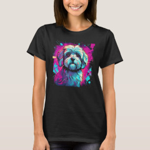 Camiseta Bolonka hayana Shih Tzu Lhasa Apso Dog 80s Retro
