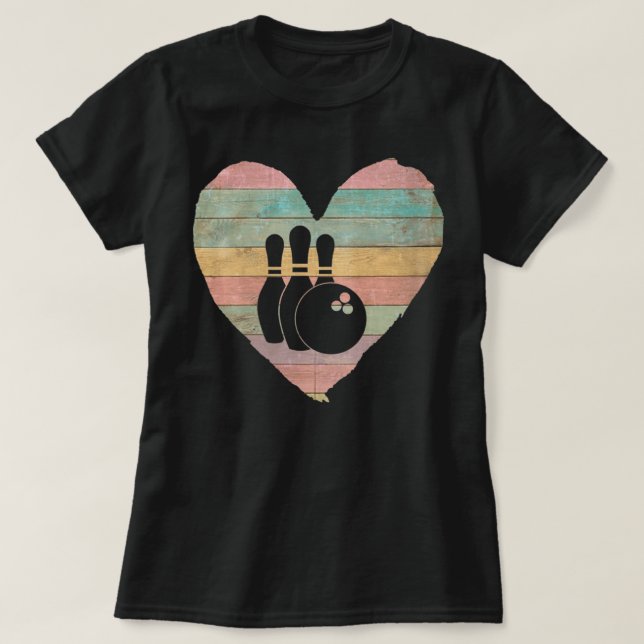 Camiseta Bolos de mujeres venado retro de boliche regalo va (Diseño del anverso)