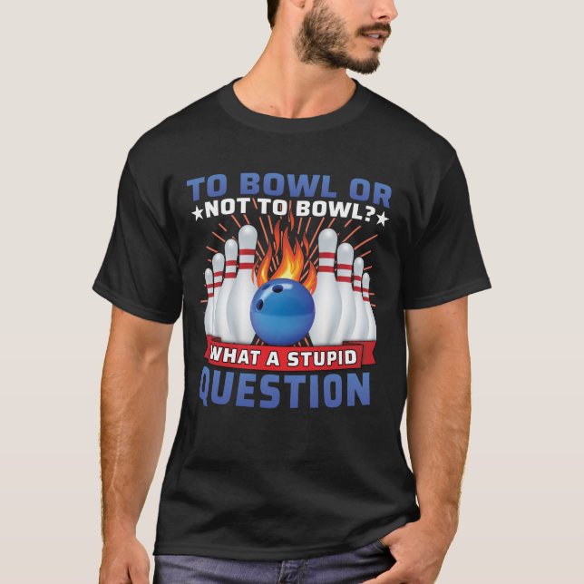 Camiseta Bolos Graciosos Para Los Hombres Bowler (Anverso)