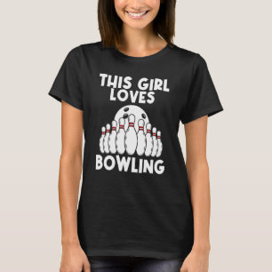 Camiseta Bolos Para Chicas Mujeres Jugando Bowlers