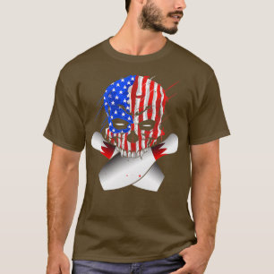 Camiseta Bolos Skulls de la bandera estadounidense Skull T